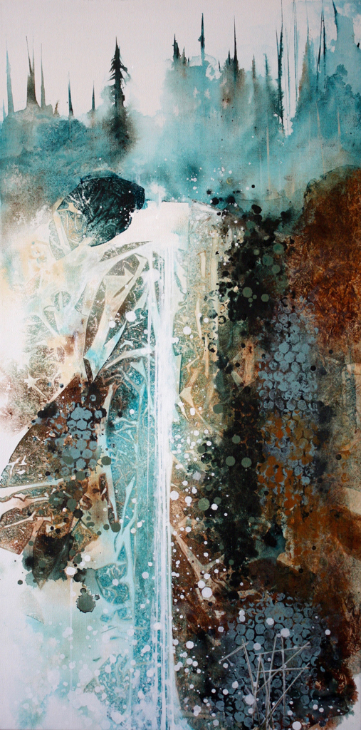 © Wendy Borglum Waterfall 1: Dreaming of Jasper Acrylic 15" x 30"